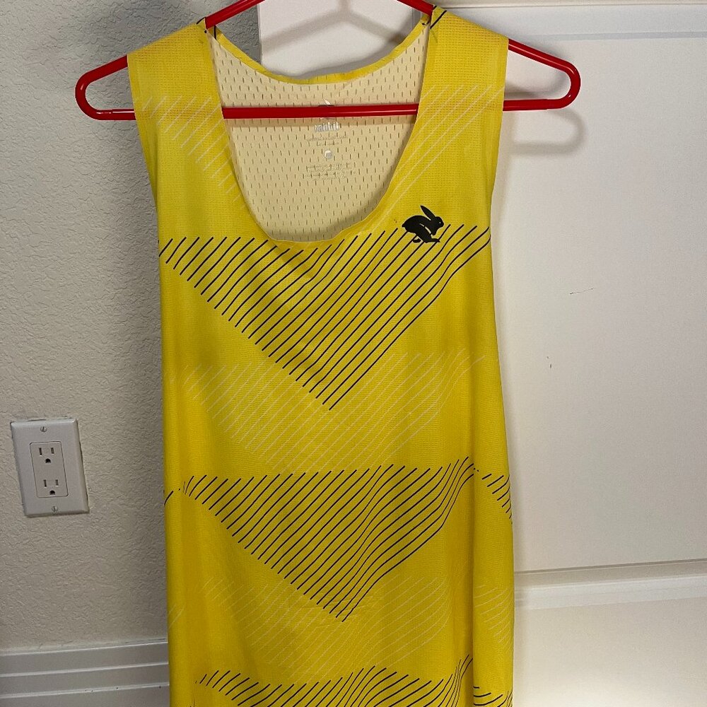 Rabbit Speedeez Yellow Running Singlet Tank Top - Mens Medium